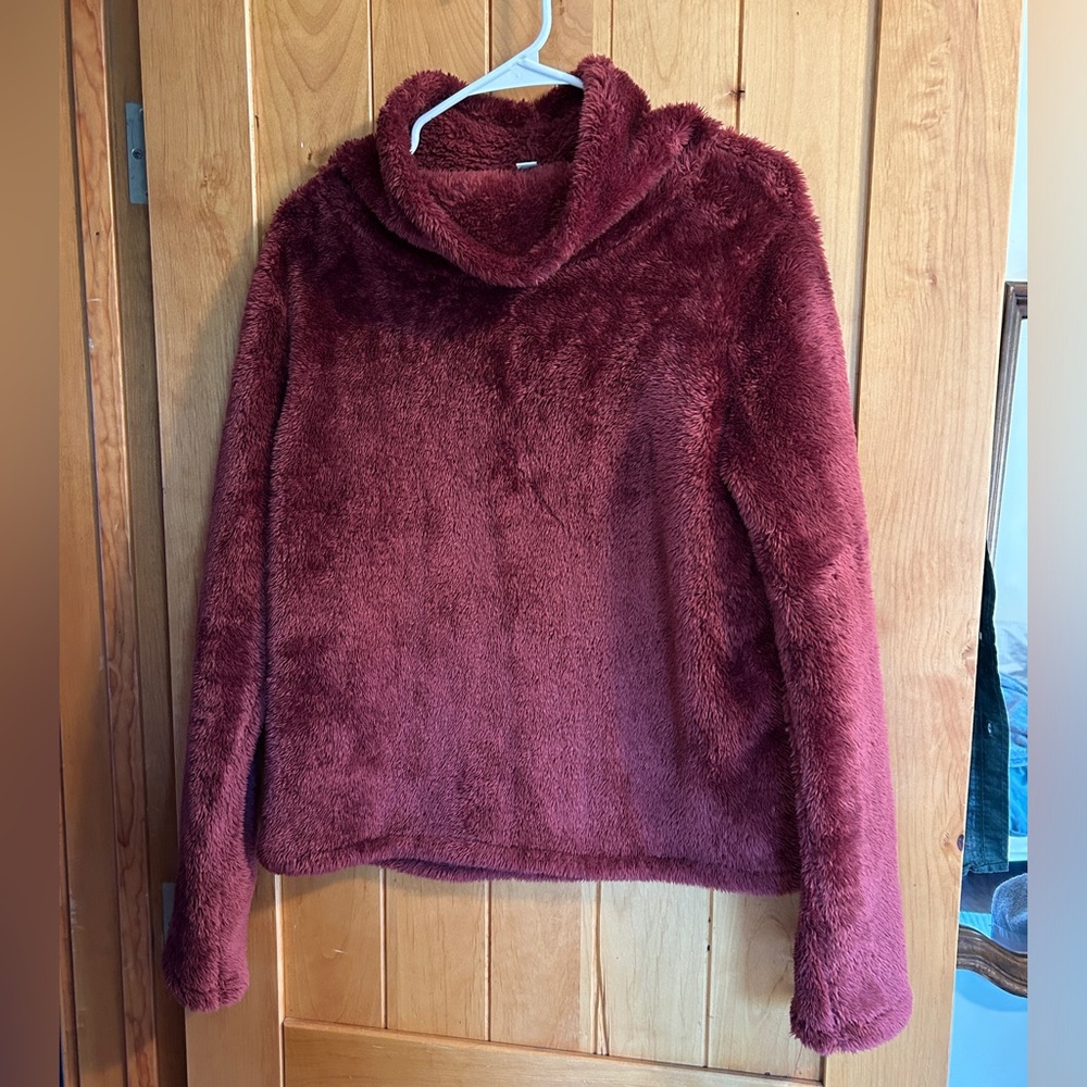 Joylab Fuzzy Sweater Maroon Size Medium